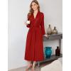 Ekouaer Robes for Women Long Sleeve Knit Kimono Bathrobe Soft Lightweight Loungewear Ladies Cotton Sleepwear(Red)