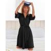 Ekouaer Robes for Women Short Knit Bathrobe Lightweight Sexy Lace Sleepwear Soft Knee Length Loungewear(A-black)
