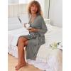 Ekouaer Robes for Women Short Knit Bathrobe Lightweight Sexy Lace Sleepwear Soft Knee Length Loungewear(A-dark Grey)