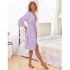 Ekouaer Robes for Women Short Knit Bathrobe Lightweight Sexy Lace Sleepwear Soft Knee Length Loungewear(A-purple)