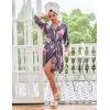 Ekouaer Robes for Women Short Knit Bathrobe Lightweight Sexy Lace Sleepwear Soft Knee Length Loungewear(Black Flower)