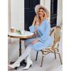 Ekouaer Robes for Women Short Knit Bathrobe Lightweight Sexy Lace Sleepwear Soft Knee Length Loungewear(Clear Blue)