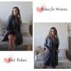 Ekouaer Robes for Women Short Knit Bathrobe Lightweight Sexy Lace Sleepwear Soft Knee Length Loungewear(Deep Gray)