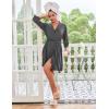 Ekouaer Robes for Women Short Knit Bathrobe Lightweight Sexy Lace Sleepwear Soft Knee Length Loungewear(Deep Gray)