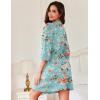 Ekouaer Robes for Women Short Knit Bathrobe Lightweight Sexy Lace Sleepwear Soft Knee Length Loungewear(Green Flower)