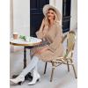 Ekouaer Robes for Women Short Knit Bathrobe Lightweight Sexy Lace Sleepwear Soft Knee Length Loungewear(Khaki)