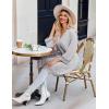 Ekouaer Robes for Women Short Knit Bathrobe Lightweight Sexy Lace Sleepwear Soft Knee Length Loungewear(Light Gray)