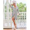 Ekouaer Robes for Women Short Knit Bathrobe Lightweight Sexy Lace Sleepwear Soft Knee Length Loungewear(Light Gray)