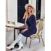 Ekouaer Robes for Women Short Knit Bathrobe Lightweight Sexy Lace Sleepwear Soft Knee Length Loungewear(Navy Blue)