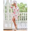 Ekouaer Robes for Women Short Knit Bathrobe Lightweight Sexy Lace Sleepwear Soft Knee Length Loungewear(White Flower)