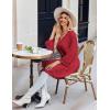 Ekouaer Robes for Women Short Knit Bathrobe Lightweight Sexy Lace Sleepwear Soft Knee Length Loungewear(Wine Red)