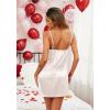 Ekouaer Sleepwear Women’s Satin Nightgown with Robes Set 2 Piece Sexy Lace Cami Nightwear(Champagne)