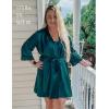Ekouaer Sleepwear Women’s Satin Nightgown with Robes Set 2 Piece Sexy Lace Cami Nightwear(Dark Green)