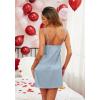 Ekouaer Sleepwear Women’s Satin Nightgown with Robes Set 2 Piece Sexy Lace Cami Nightwear(Light Blue)