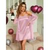 Ekouaer Sleepwear Women’s Satin Nightgown with Robes Set 2 Piece Sexy Lace Cami Nightwear(Pink)