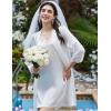 Ekouaer Sleepwear Women’s Satin Nightgown with Robes Set 2 Piece Sexy Lace Cami Nightwear(White)