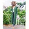 Ekouaer Women Kimono Robes Full Length Knit Bathrobe Lightweight Soft Sleepwear V-neck Casual Ladies Loungewear S-XXL(Celadon Green)