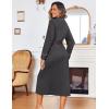 Ekouaer Women Kimono Robes Full Length Knit Bathrobe Lightweight Soft Sleepwear V-neck Casual Ladies Loungewear S-XXL(Dark Gray)