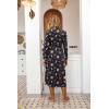 Ekouaer Women Kimono Robes Full Length Knit Bathrobe Lightweight Soft Sleepwear V-neck Casual Ladies Loungewear S-XXL(Deep Blue – Mystic)