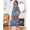 Ekouaer Women Kimono Robes Full Length Knit Bathrobe Lightweight Soft Sleepwear V-neck Casual Ladies Loungewear S-XXL(Floral Mandala Blue)
