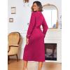 Ekouaer Women Kimono Robes Full Length Knit Bathrobe Lightweight Soft Sleepwear V-neck Casual Ladies Loungewear S-XXL(Hot Pink)