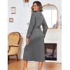 Ekouaer Women Kimono Robes Full Length Knit Bathrobe Lightweight Soft Sleepwear V-neck Casual Ladies Loungewear S-XXL(Medium Gray)
