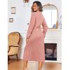 Ekouaer Women Kimono Robes Full Length Knit Bathrobe Lightweight Soft Sleepwear V-neck Casual Ladies Loungewear S-XXL(Misty Rose)