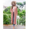 Ekouaer Women Kimono Robes Full Length Knit Bathrobe Lightweight Soft Sleepwear V-neck Casual Ladies Loungewear S-XXL(Misty Rose)