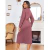 Ekouaer Women Kimono Robes Full Length Knit Bathrobe Lightweight Soft Sleepwear V-neck Casual Ladies Loungewear S-XXL(Purplish Red)