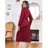 Ekouaer Women Kimono Robes Full Length Knit Bathrobe Lightweight Soft Sleepwear V-neck Casual Ladies Loungewear S-XXL(Wine Red)