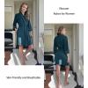 Ekouaer Women Kimono Robes Knee Length Knit Bathrobe Lightweight Soft Sleepwear V-neck Casual Ladies Loungewear(1-dark Green)