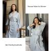 Ekouaer Women Kimono Robes Knee Length Knit Bathrobe Lightweight Soft Sleepwear V-neck Casual Ladies Loungewear(1-light Gray)