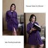 Ekouaer Women Kimono Robes Knee Length Knit Bathrobe Lightweight Soft Sleepwear V-neck Casual Ladies Loungewear(1-purple)