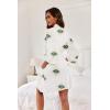 Ekouaer Women Kimono Robes Knee Length Knit Bathrobe Lightweight Soft Sleepwear V-neck Casual Ladies Loungewear(Bubble Eye)