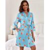 Ekouaer Women Kimono Robes Knee Length Knit Bathrobe Lightweight Soft Sleepwear V-neck Casual Ladies Loungewear(Goblet)