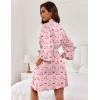 Ekouaer Women Kimono Robes Knee Length Knit Bathrobe Lightweight Soft Sleepwear V-neck Casual Ladies Loungewear(Pink Striped Teddy Bear)