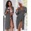 Ekouaer Women Lace Maternity Nursing Gown and 3/4 Sleeve Robe Set Double Layer Breastfeeding Nightgown Slip Dress & Bathrobe(Dark Grey)