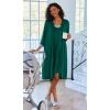 Ekouaer Women Lace Maternity Nursing Gown and 3/4 Sleeve Robe Set Double Layer Breastfeeding Nightgown Slip Dress & Bathrobe(Lake Green)