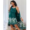 Ekouaer Women Lace Maternity Nursing Gown and 3/4 Sleeve Robe Set Double Layer Breastfeeding Nightgown Slip Dress & Bathrobe(Lake Green Floral)