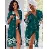 Ekouaer Women Lace Maternity Nursing Gown and 3/4 Sleeve Robe Set Double Layer Breastfeeding Nightgown Slip Dress & Bathrobe(Lake Green Floral)
