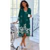 Ekouaer Women Lace Maternity Nursing Gown and 3/4 Sleeve Robe Set Double Layer Breastfeeding Nightgown Slip Dress & Bathrobe(Lake Green Floral)