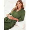 Ekouaer Women Robes Long Knit Bathrobe Lightweight Soft Kimono Robes Casual Ladies Loungewear with Pockets(Army Green)