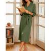 Ekouaer Women Robes Long Knit Bathrobe Lightweight Soft Kimono Robes Casual Ladies Loungewear with Pockets(Army Green)