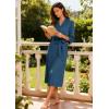 Ekouaer Women Robes Long Knit Bathrobe Lightweight Soft Kimono Robes Casual Ladies Loungewear with Pockets(Blue)