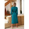 Ekouaer Women Robes Long Knit Bathrobe Lightweight Soft Kimono Robes Casual Ladies Loungewear with Pockets(Blue Green)