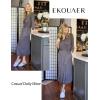 Ekouaer Women Robes Long Knit Bathrobe Lightweight Soft Kimono Robes Casual Ladies Loungewear with Pockets(Grey)