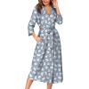 Ekouaer Women Robes Long Knit Bathrobe Lightweight Soft Kimono Robes Casual Ladies Loungewear with Pockets(Grey Cat)
