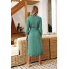Ekouaer Women Robes Long Knit Bathrobe Lightweight Soft Kimono Robes Casual Ladies Loungewear with Pockets(Grey Green)