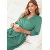 Ekouaer Women Robes Long Knit Bathrobe Lightweight Soft Kimono Robes Casual Ladies Loungewear with Pockets(Grey Green)