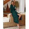 Ekouaer Women Robes Long Knit Bathrobe Lightweight Soft Kimono Robes Casual Ladies Loungewear with Pockets(Lake Green)